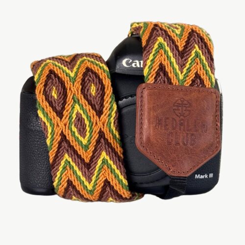 Handmade Crochet Camera Strap – Leather DSLR Accessory, Vintage Style